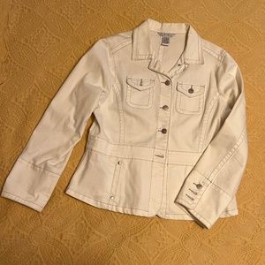 Cabi White Denim Jacket. Size L.